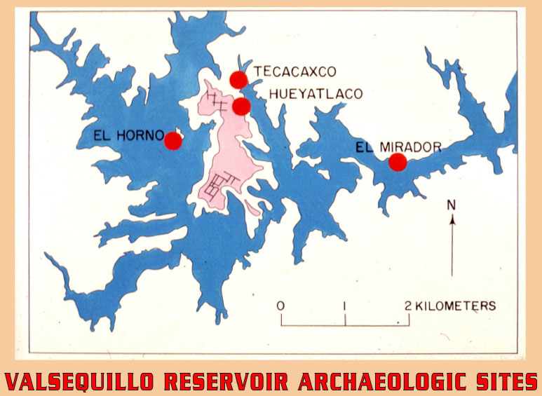 Sites archéologiques autour de Valsequillo au Mexique.