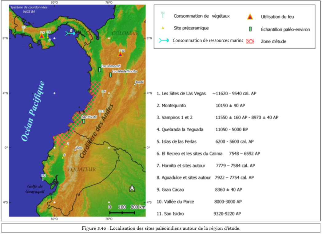 Sites paléoindiens en Colombie, Equateur & Panama.