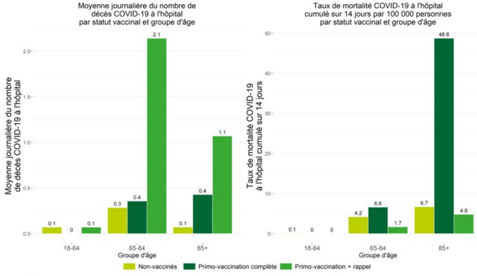 Taux de mortalité sur jour pour les décès du COVID-19.