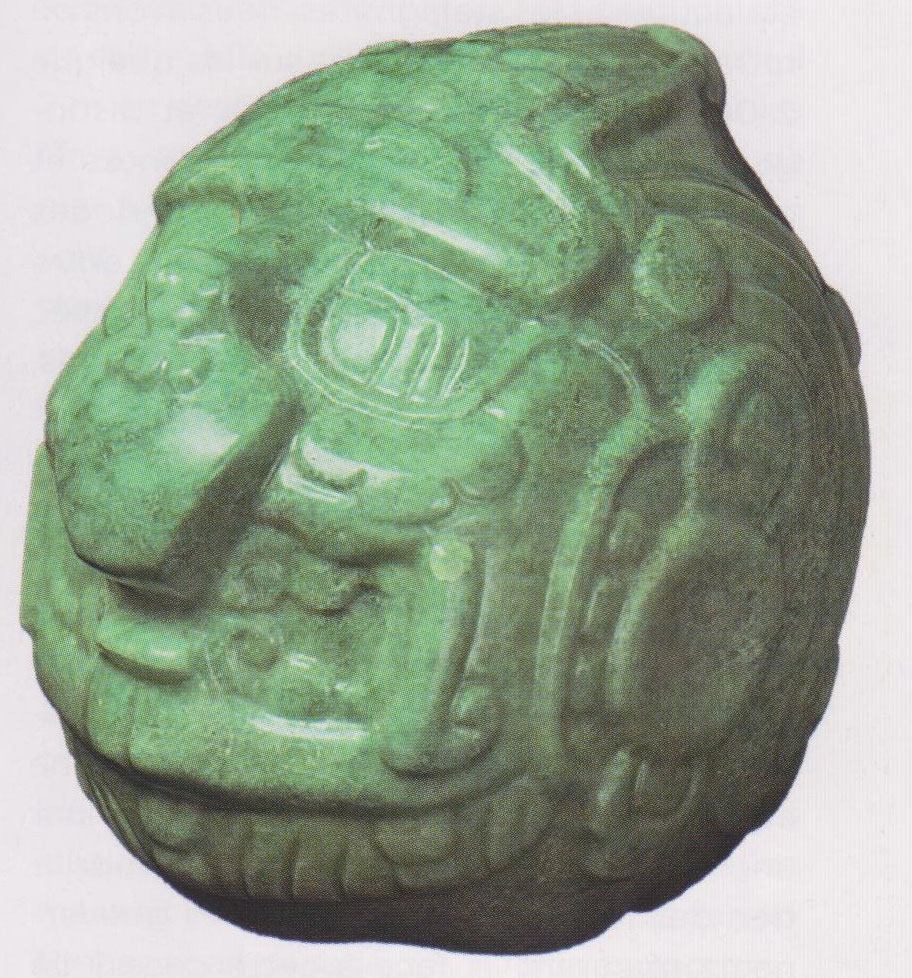 Tête de jade d'Altun Ha au Bélize.