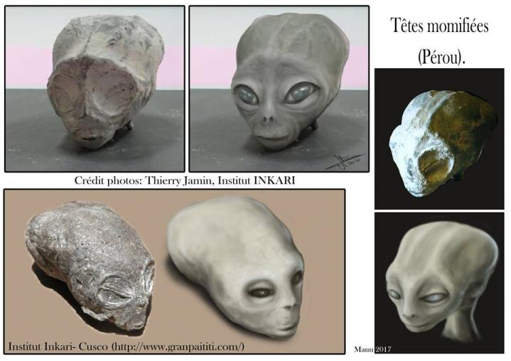 Têtes momifiées by Manu Alteirac en 2017.