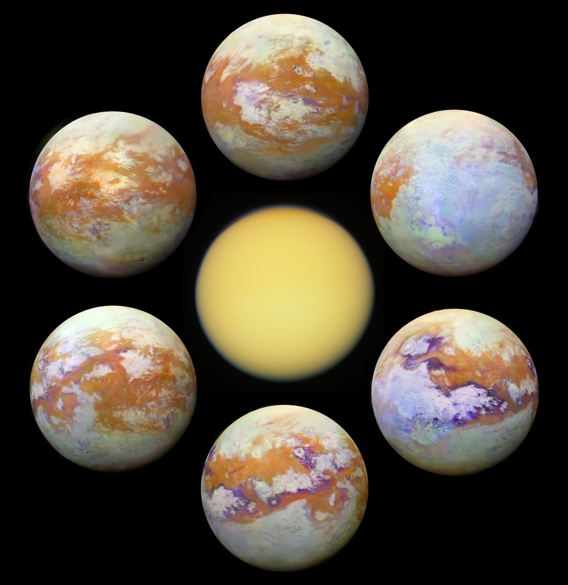 Titan la plus grande lune de Saturne.