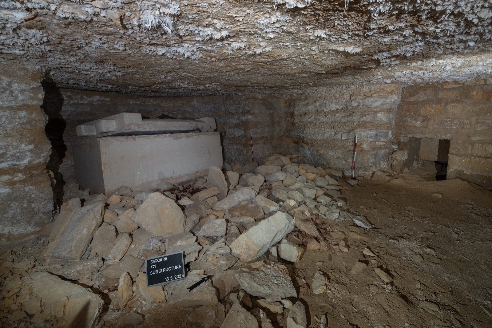 Chambre funéraire avec sarcophage de la tombe de Ptahshepsès.