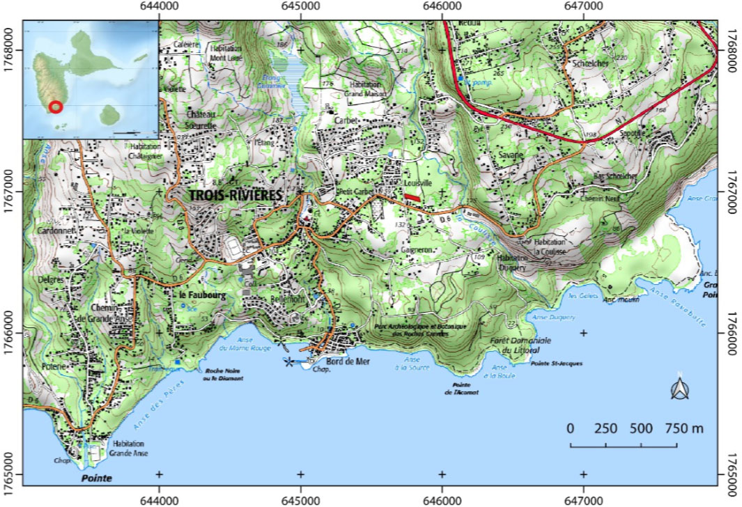 Cartographie des Trois-Rivières (Basse-Terre, Guadeloupe).