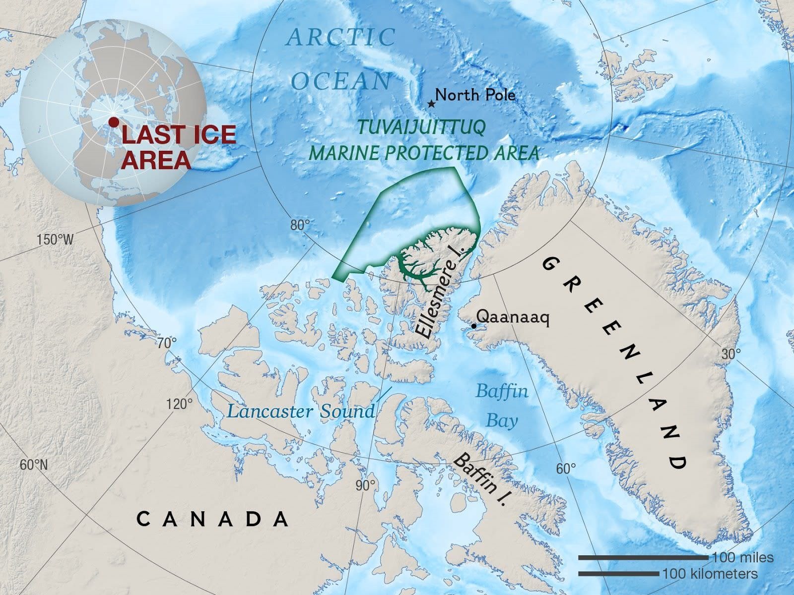 Tuvaijuittuq Marine Protected Area, Ellesmere Island, Landcaster Sound, Canada, Greenland, North Pole, Arctic Ocean