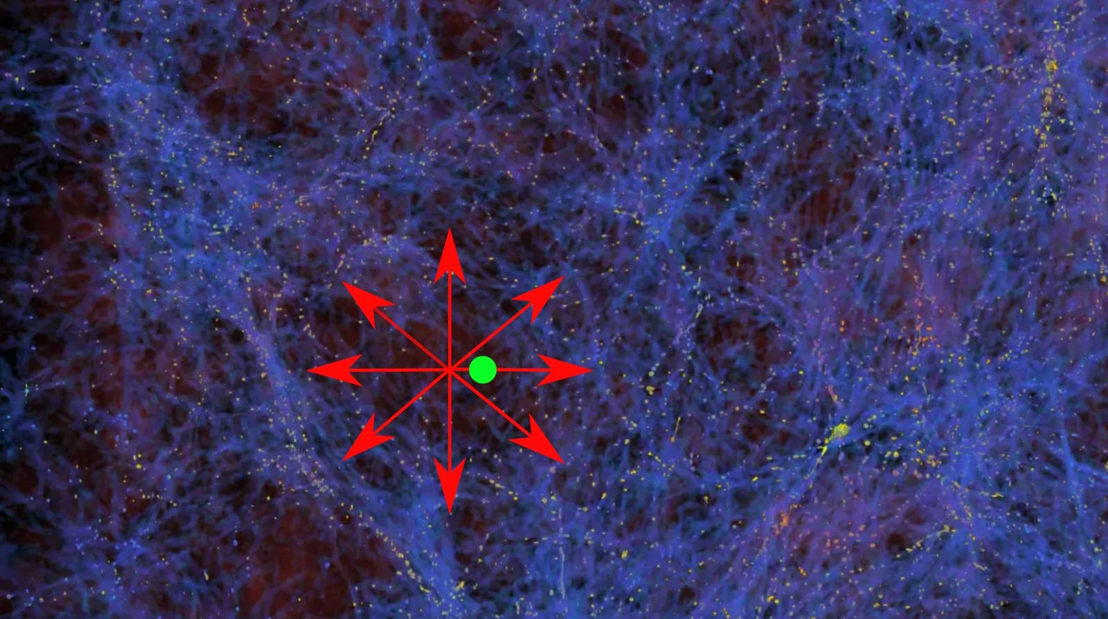 Segment simulée de la structure à grande échelle de l'Univers.