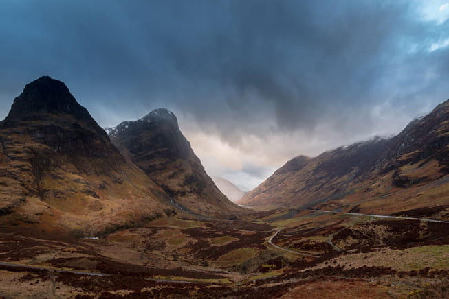 Vallée de Glencoe en Ecosse.