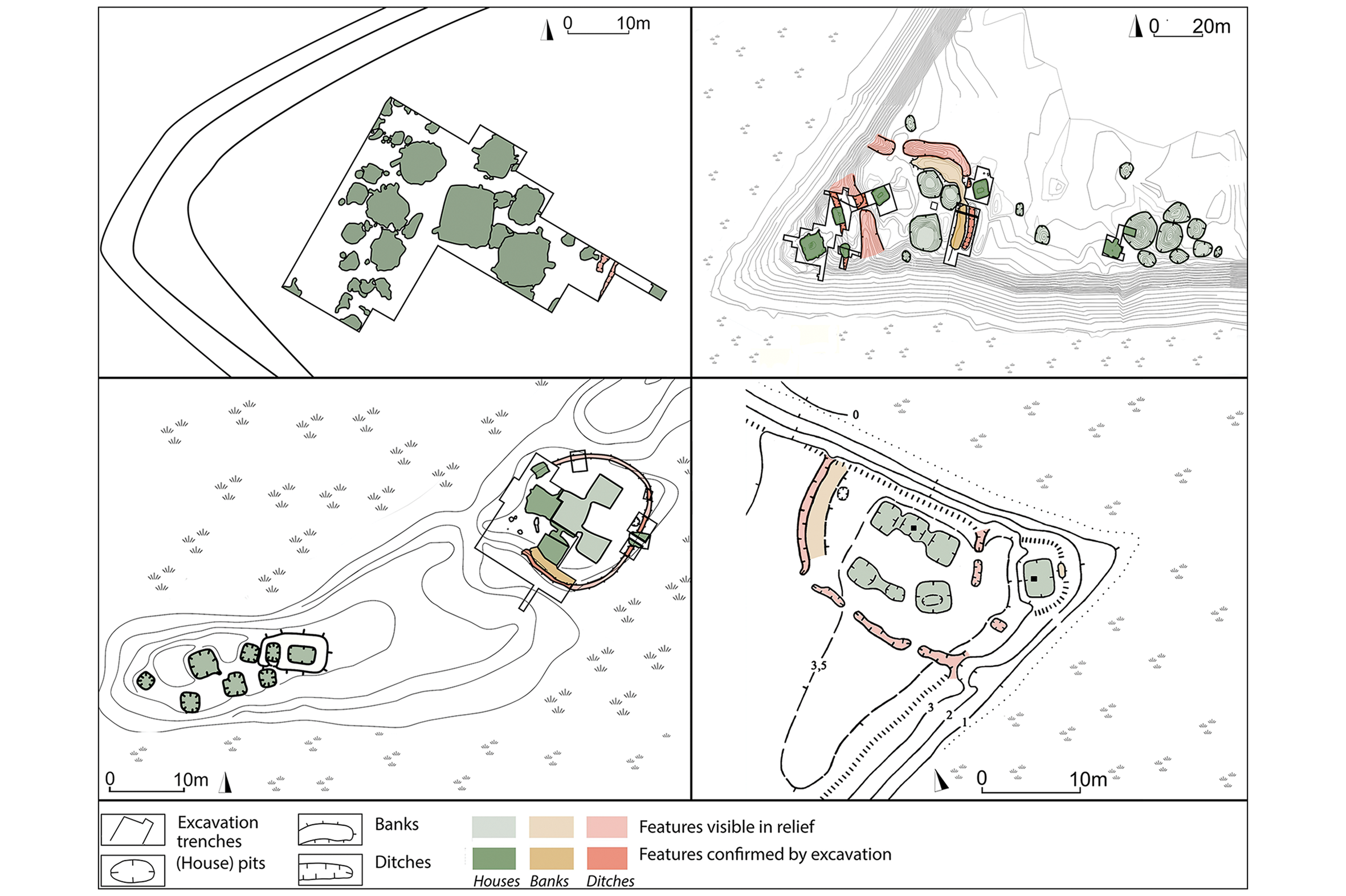 Village fortifié au sommet d'un terrain surplombant la généreuse rivière Amnya.