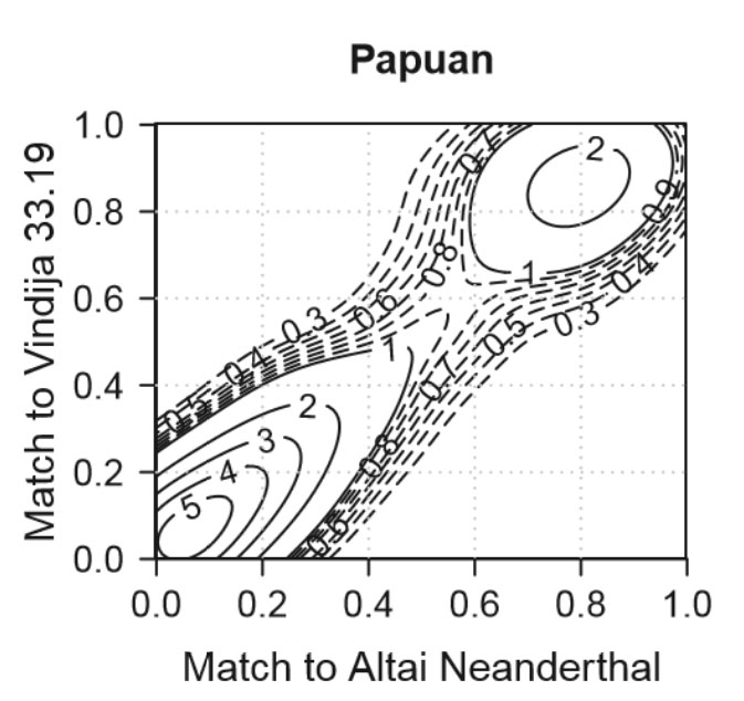 Taux de comparaison entre Vindija, Néanderthal & les Papous.