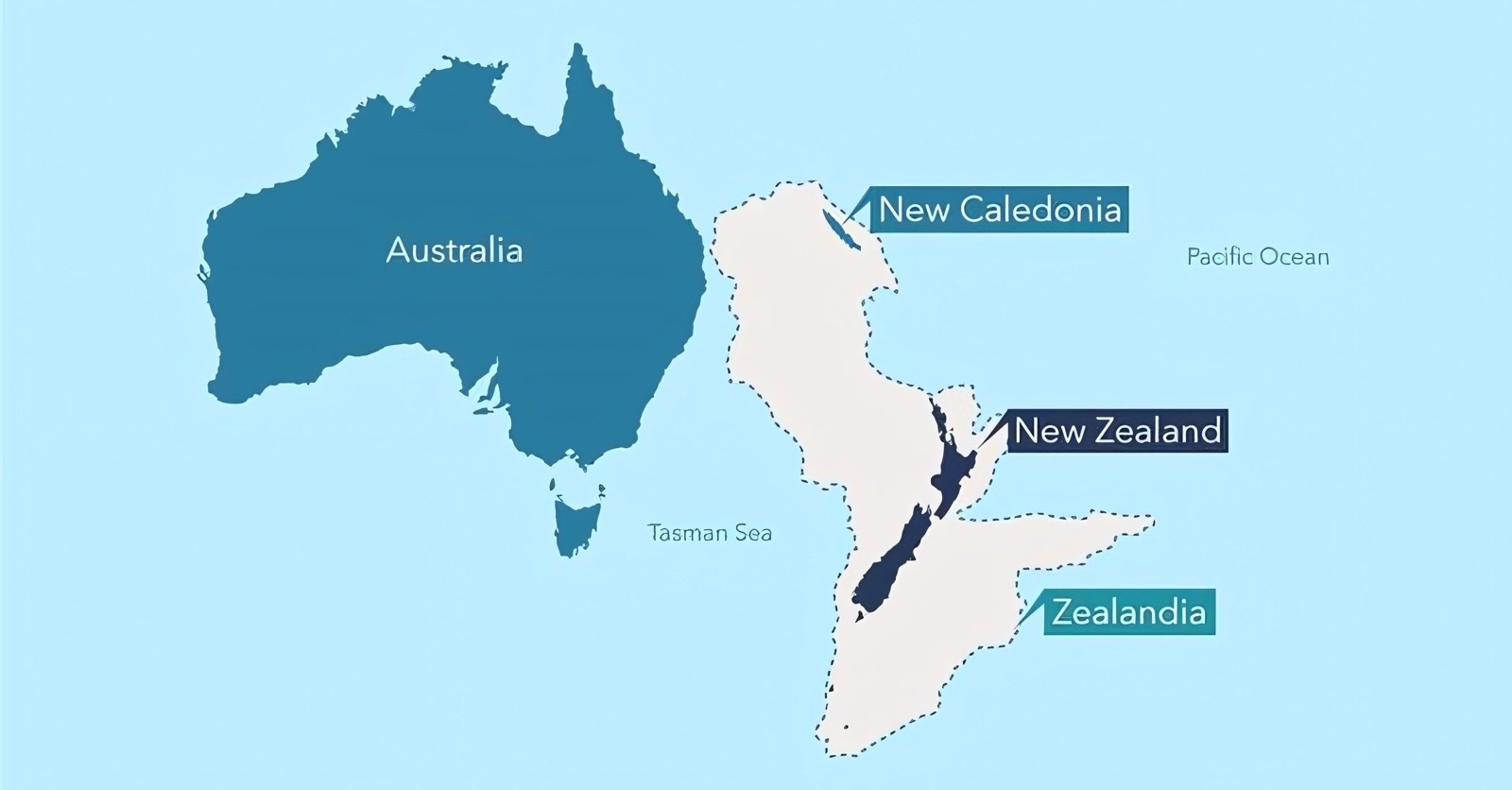Topographie de l'ancien continent perdu Zealandia