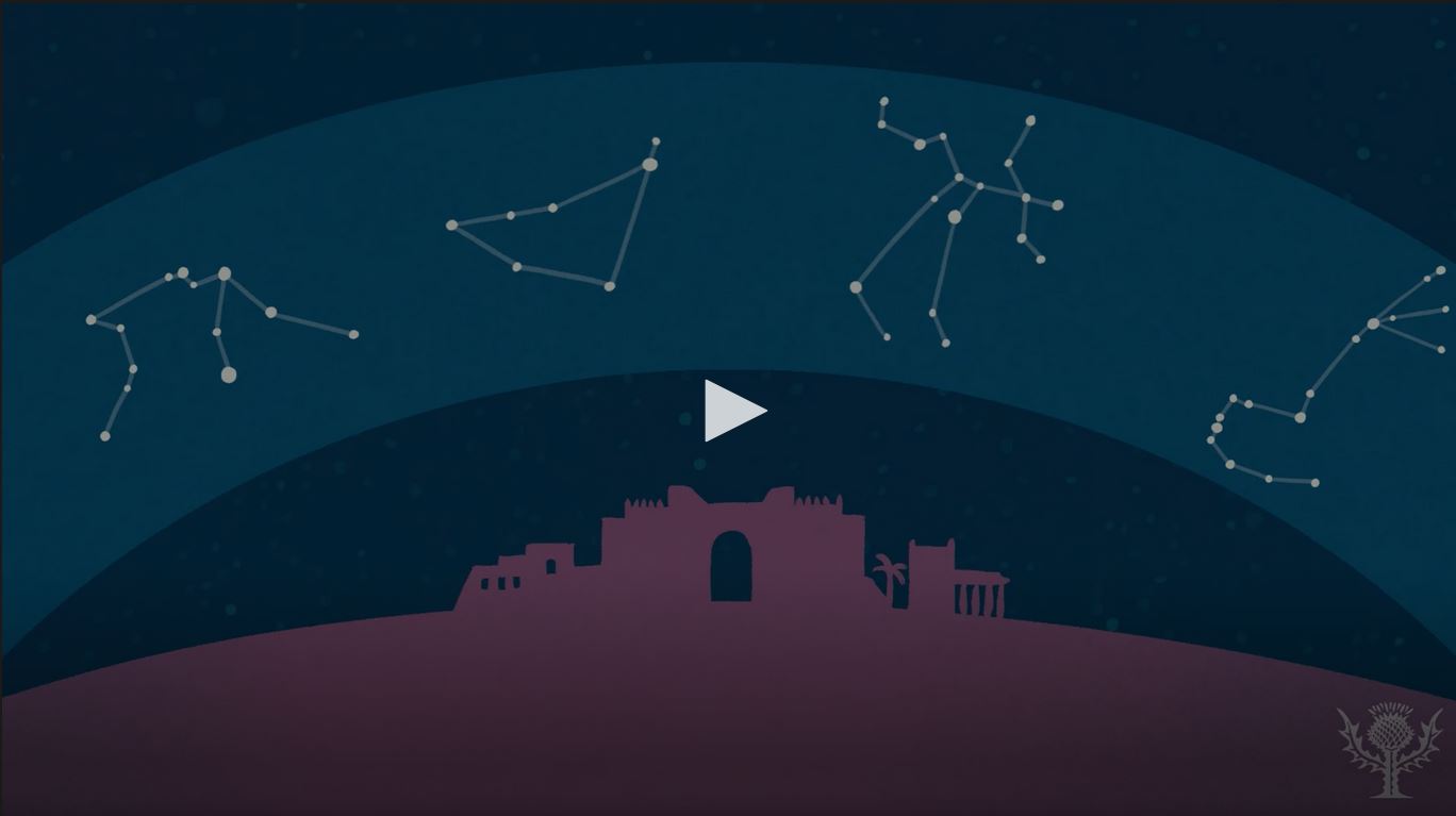Cercle zodiacal dans le ciel nocturne.